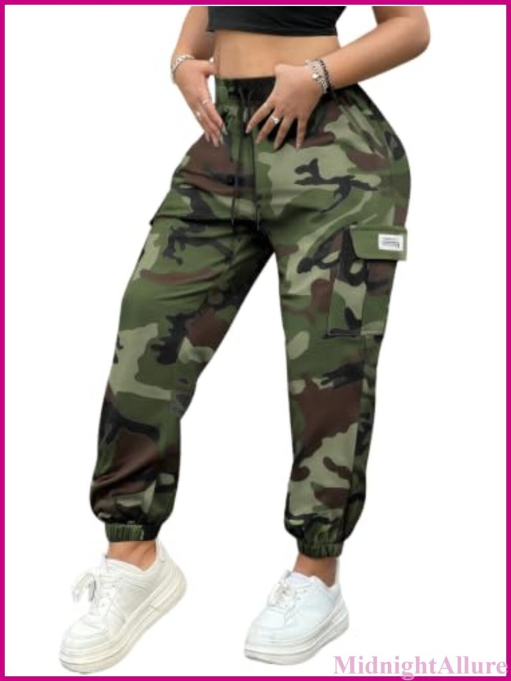 Quick-Dry Camo Cargo Pants Lightweight Athletic Hiking Outdoor Tapered